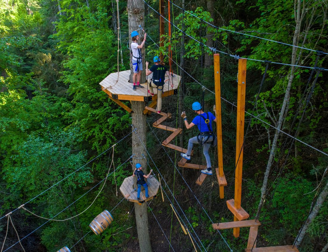 aerial park spokane treetop trekking park in spokane county